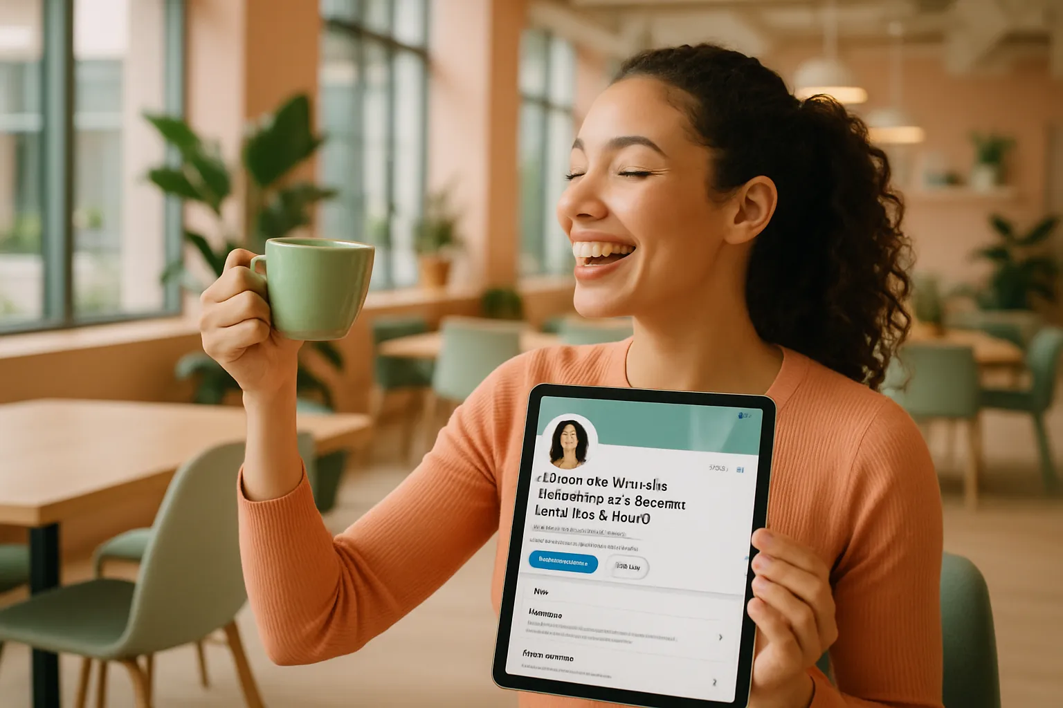 Assistante virtuelle francophone mettant à jour son profil LinkedIn pour attirer des clients en Belgique et en Suisse, symbolisant le passage à l'action.