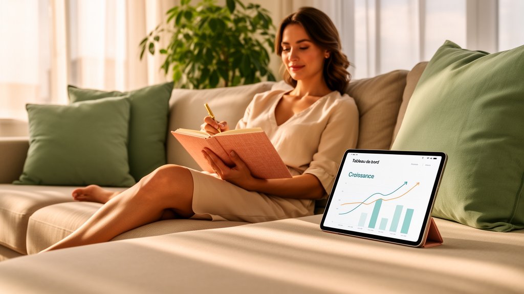 Assistante virtuelle pour avocat à succès, planifiant la croissance de son entreprise avec flexibilité et en accord avec son lifestyle.