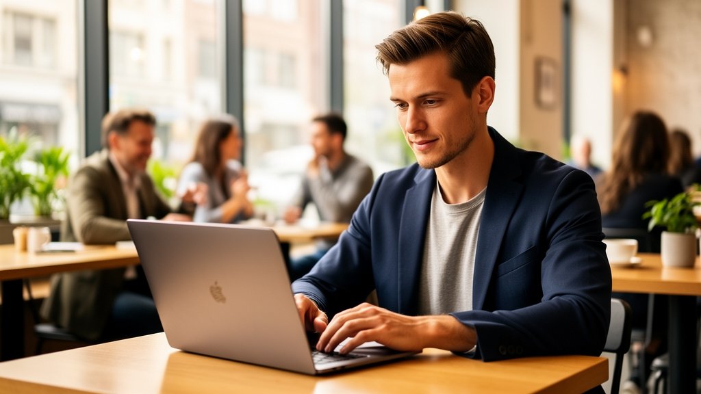 Dirigeant de PME se concentrant sur sa stratégie grâce aux avantages d'une assistante virtuelle