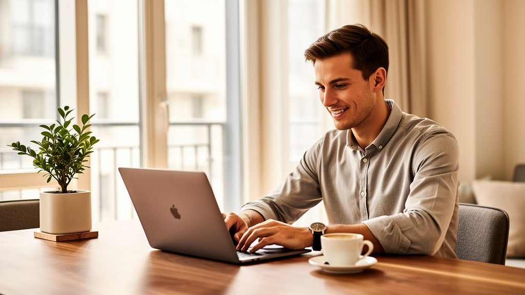 Assistante virtuelle experte travaillant sur plusieurs outils digitaux pour une PME