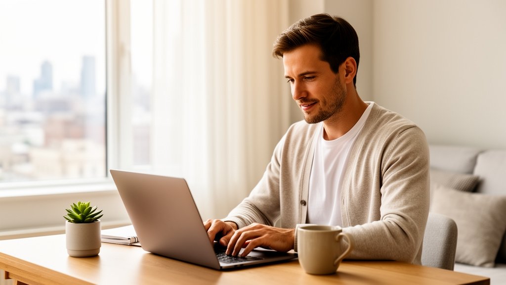 Assistante virtuelle gérant une stratégie de marketing digital sur plusieurs écrans